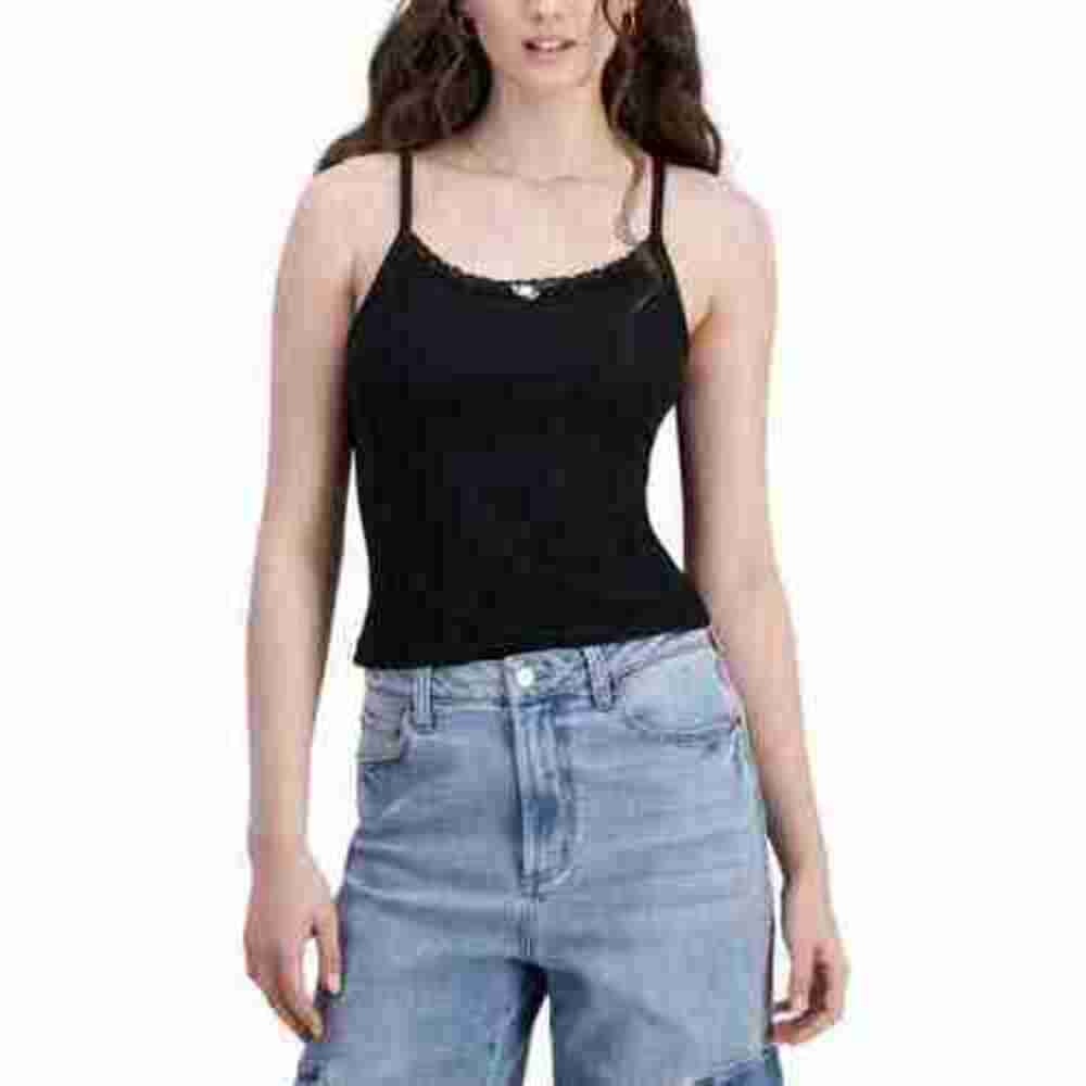 Just Polly Ribbed Floral-Print Tank